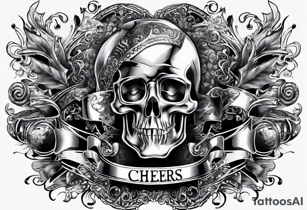 Cheers Mate text, armband +Cancer Ribbon tattoo idea