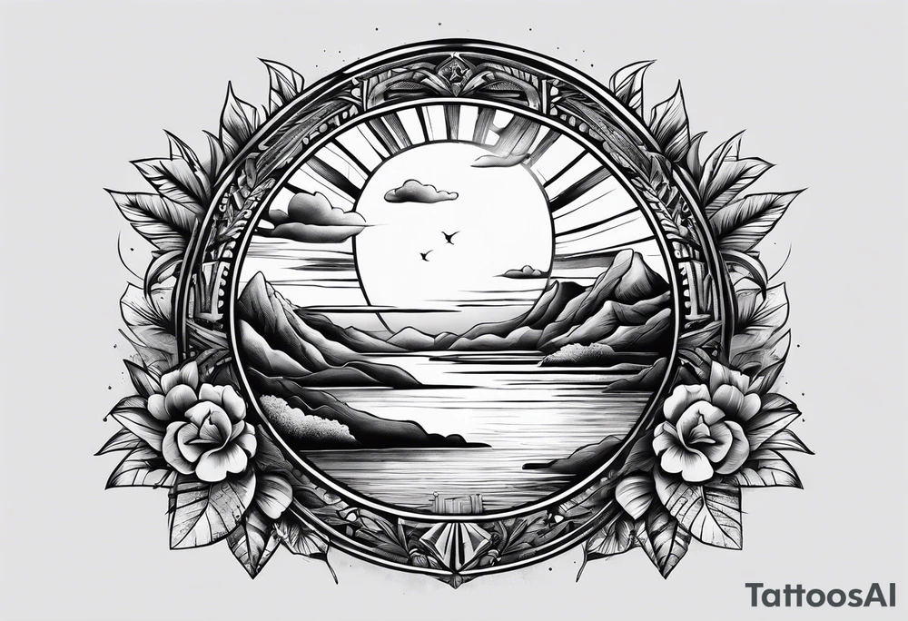 XXII VI MMXXI letters with a sunset background tattoo idea