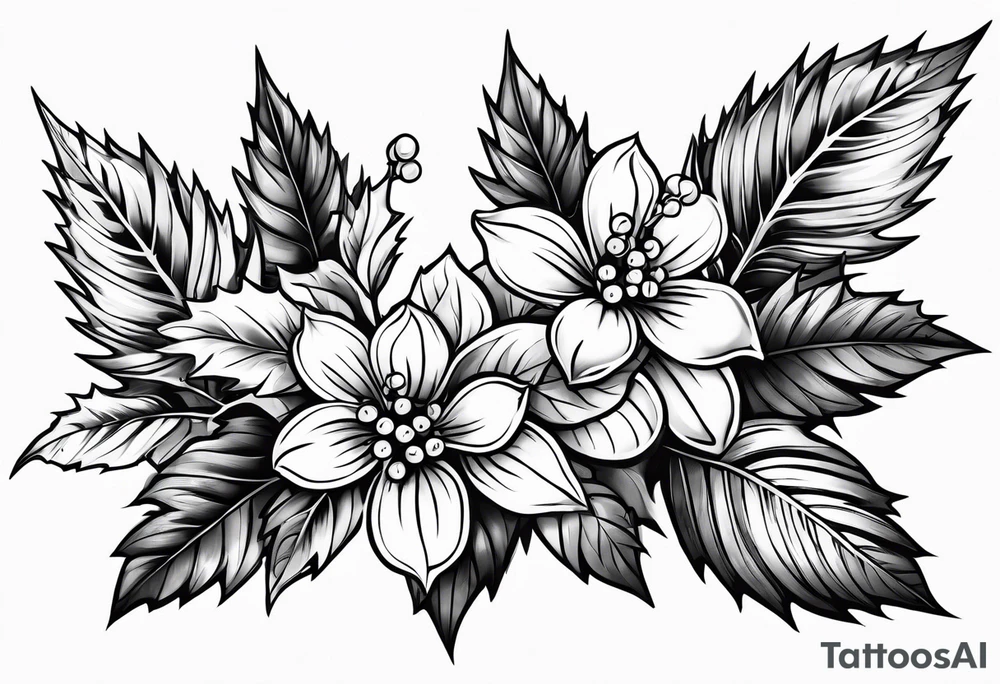 Holly berry birth flower tattoo idea