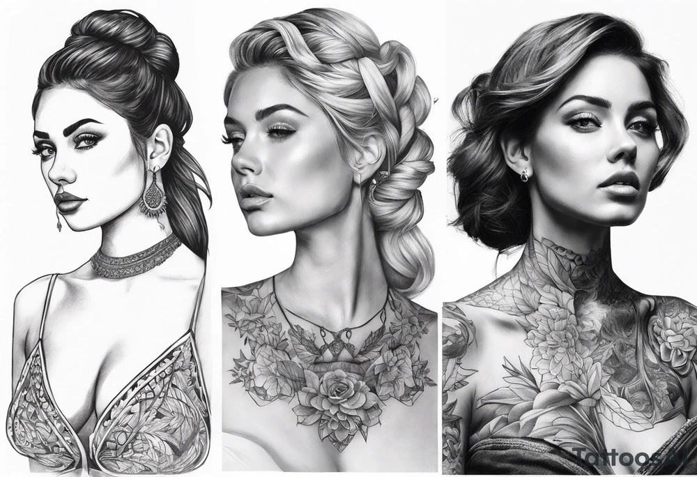 Collarbone tattoo based on evolution of woman tattoo idea Collarbone tattoo based on evolution of woman tattoo idea