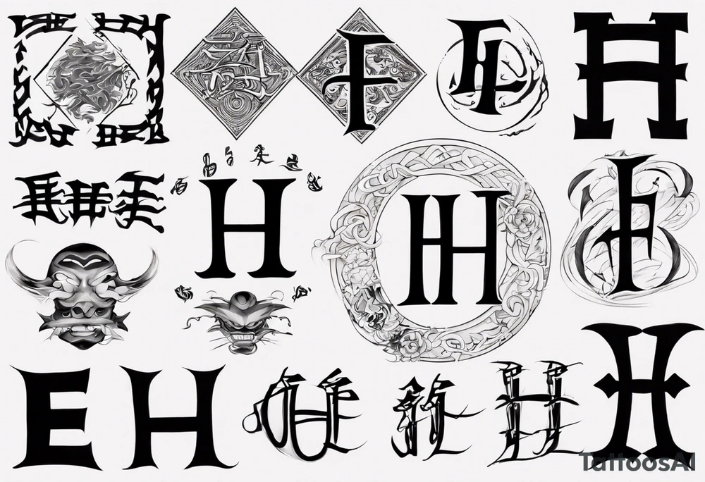 combining the letters E and H tattoo idea