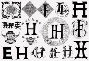 combining the letters E and H tattoo idea