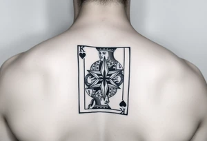 king of hearts card with army star tattoo idea