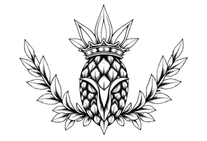 Majestic crown pineapple vagina and anus tattoo idea