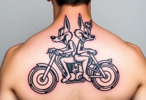Mr. And Mrs. Taz looney toons characters riding a motorcycle tattoo idea