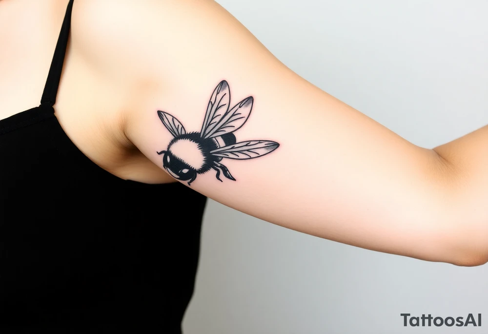 bumble bee flying an airplane tattoo idea