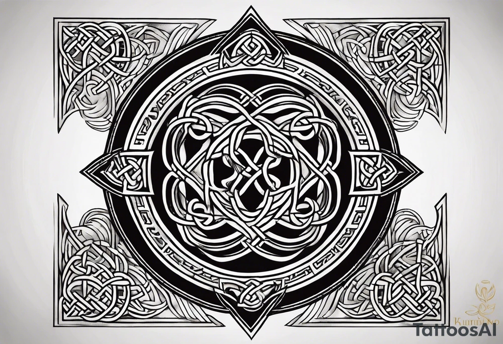 Munro emblem with Celtic knots tattoo idea