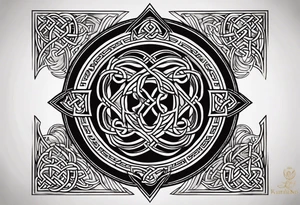 Munro emblem with Celtic knots tattoo idea