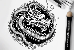 Shenron from Dragon Ball Z traditional tattoo tattoo idea