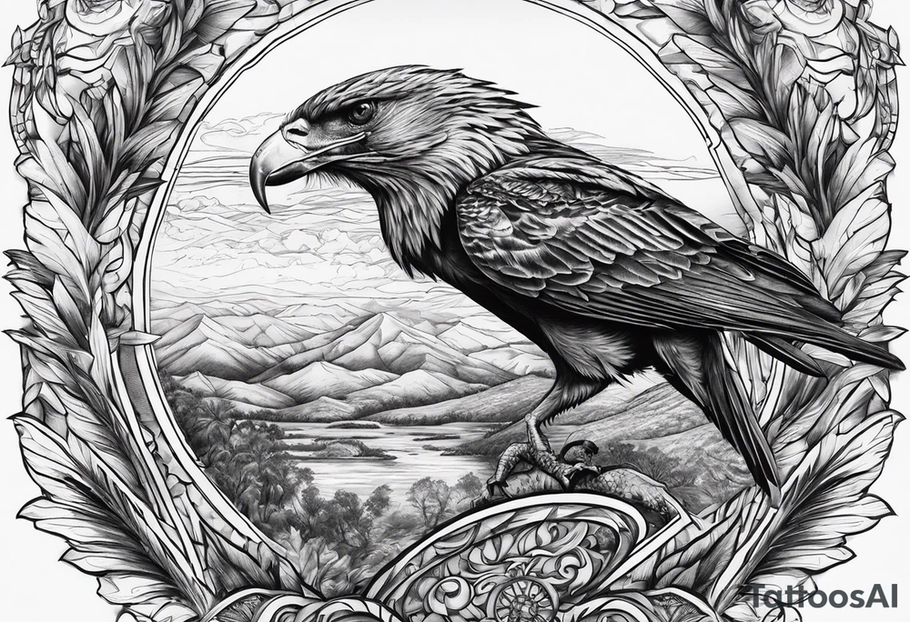 Cuervo en combate de frente a la carga tattoo idea