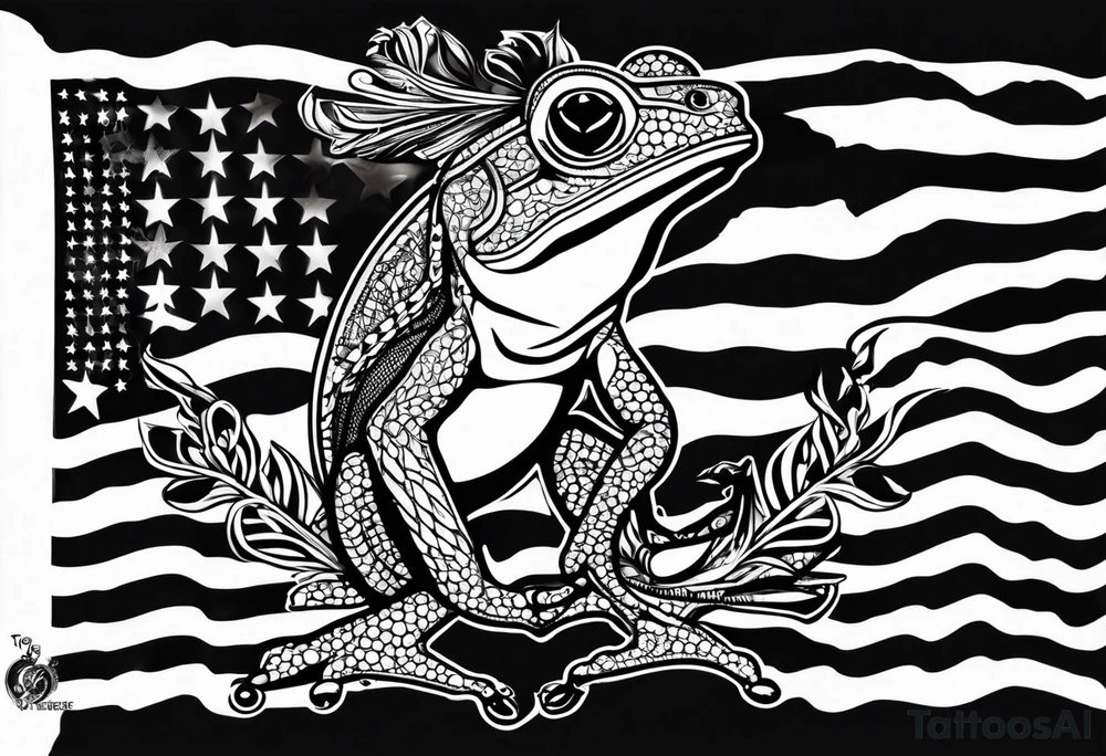 coqui wearing flag of puerto Rico. tattoo idea