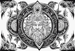 minimalist mythological gods tattoo idea
