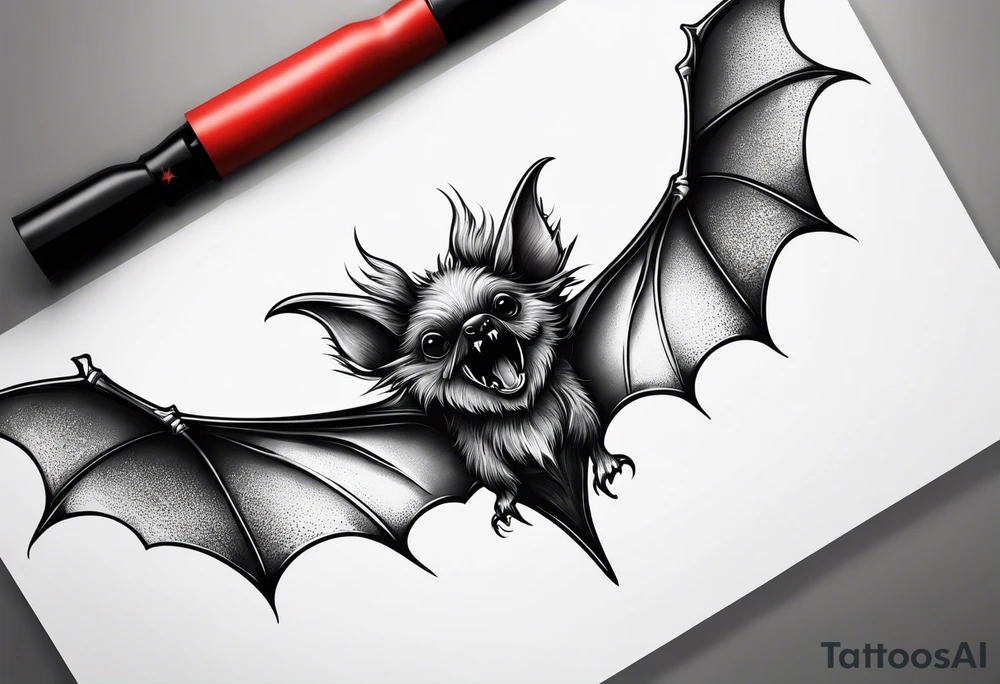 small simple bat tattoo idea