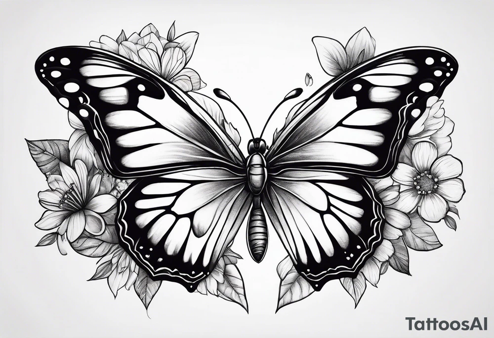 Butterfly with flowers
INSIDE the top part of the wings tattoo idea
