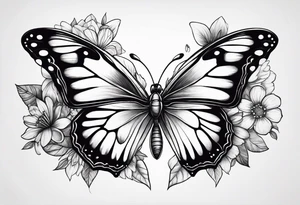 Butterfly with flowers
 INSIDE the top part of the wings tattoo idea