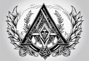 Valhalla valknut sword axe shield tattoo idea