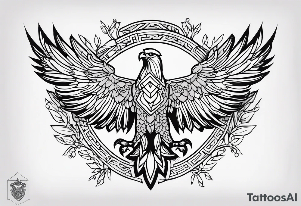 Slavic eagle tattoo idea