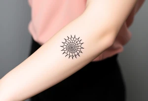 Fibonacci spiral shell sun tattoo idea