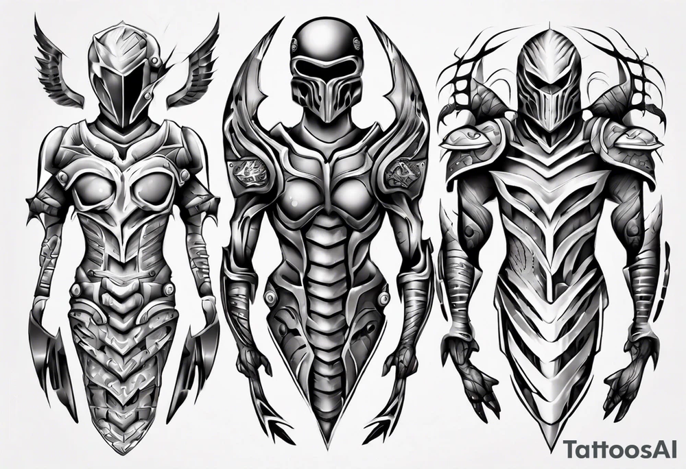 Body armor tattoo idea