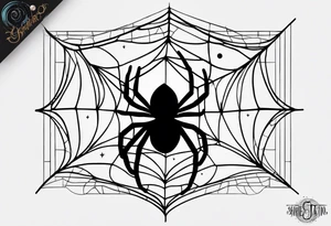 spider shooting web with his back connecting to  moon tattoo idea