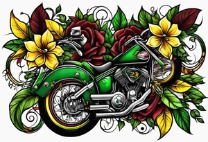 Number 24 with colors green, yellow, maroon and black tattoo idea