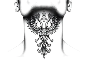 russian christian orthodox military neck design front facing tattoo idea