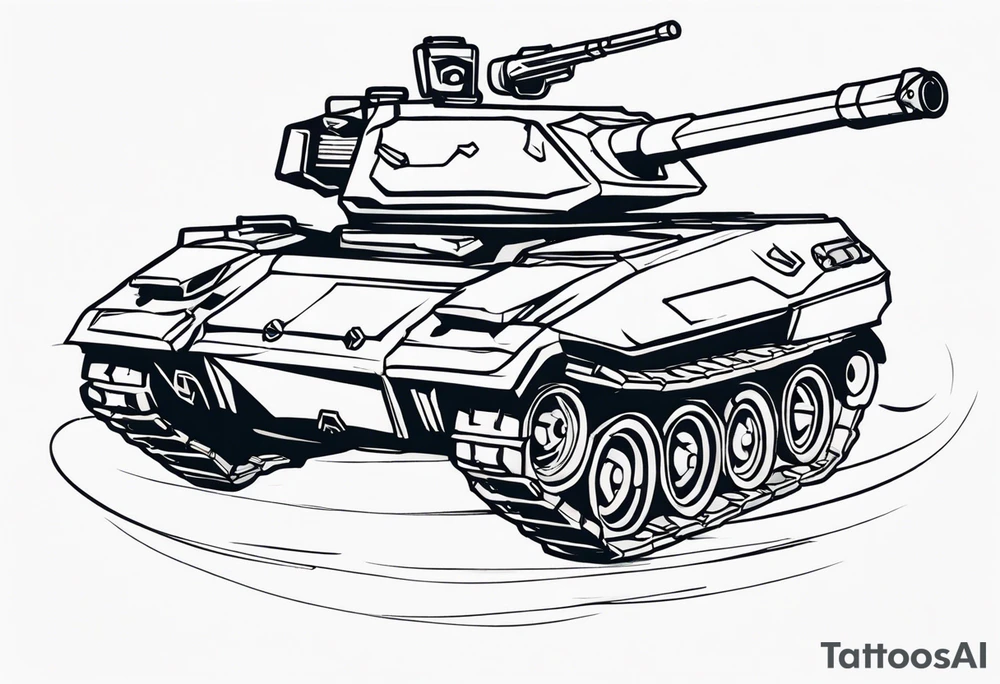 Small to medium sized tattoo of a halo 3 scorpion tank tattoo idea