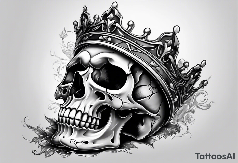 side profile 
skull crown tattoo idea