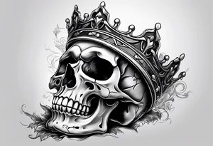 side profile 
skull crown tattoo idea