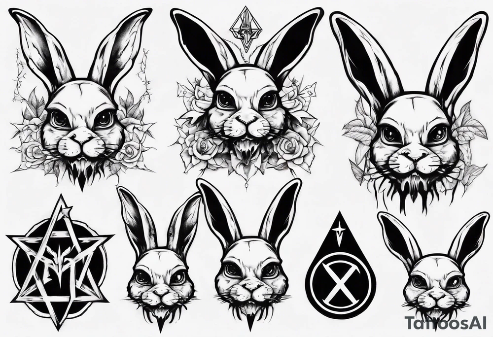 satanic bunny tattoo idea