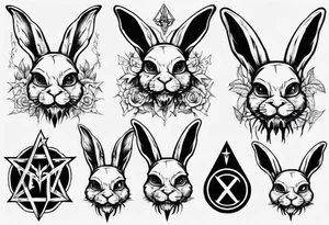 satanic bunny tattoo idea