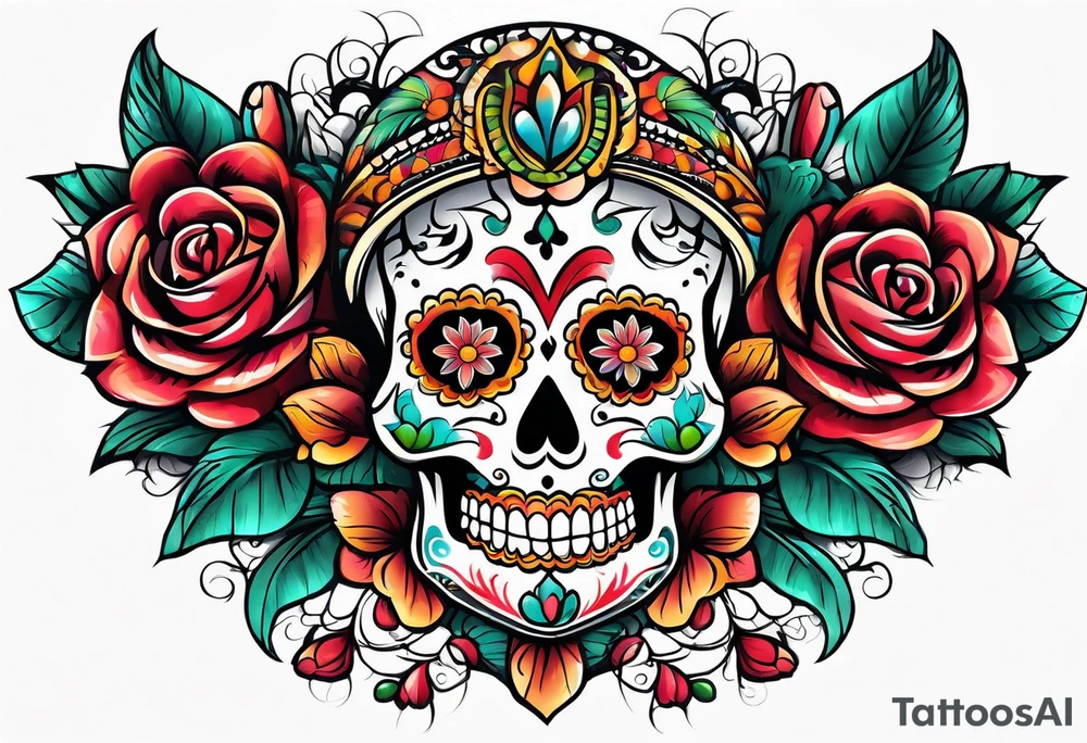 Mexico day of dead tattoo idea