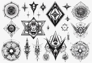 Geometrical symmetry tattoo idea