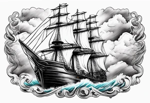 storm clouds surrounding a ship tattoo idea