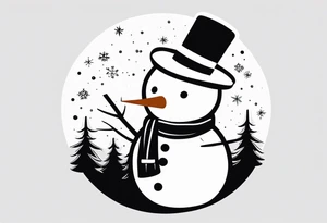 cute snowman tattoo idea