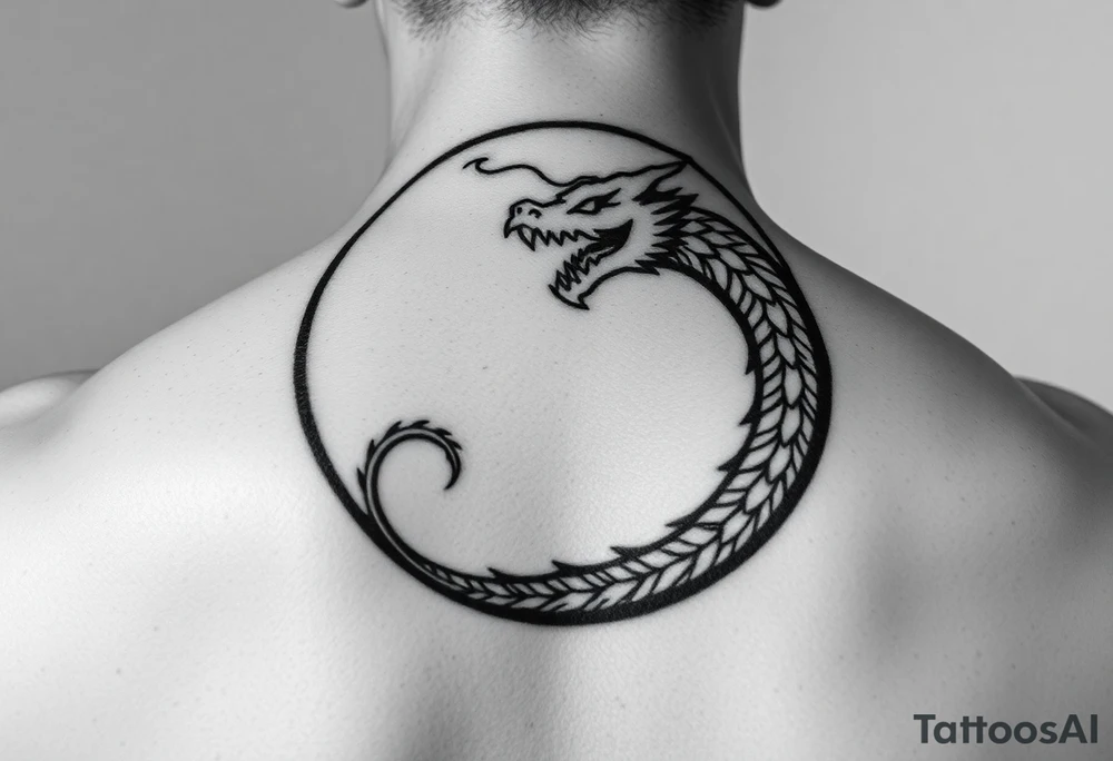 a circle formed by a dragon tattoo idea