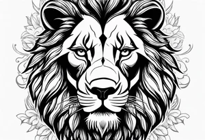 Lion with hair tattoo idea
