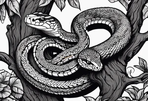 Snake wrapped around a tree tattoo idea