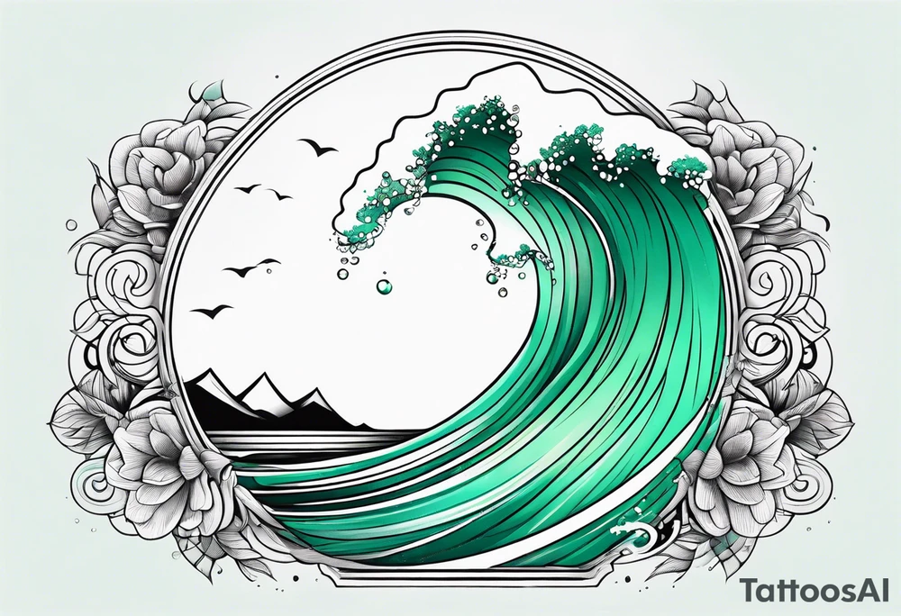 sea water green tattoo idea
