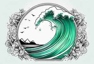 sea water green tattoo idea