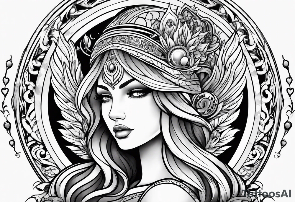 Virgo, ruling planet and element tattoo idea