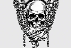 Skeleton hands chained together tattoo idea