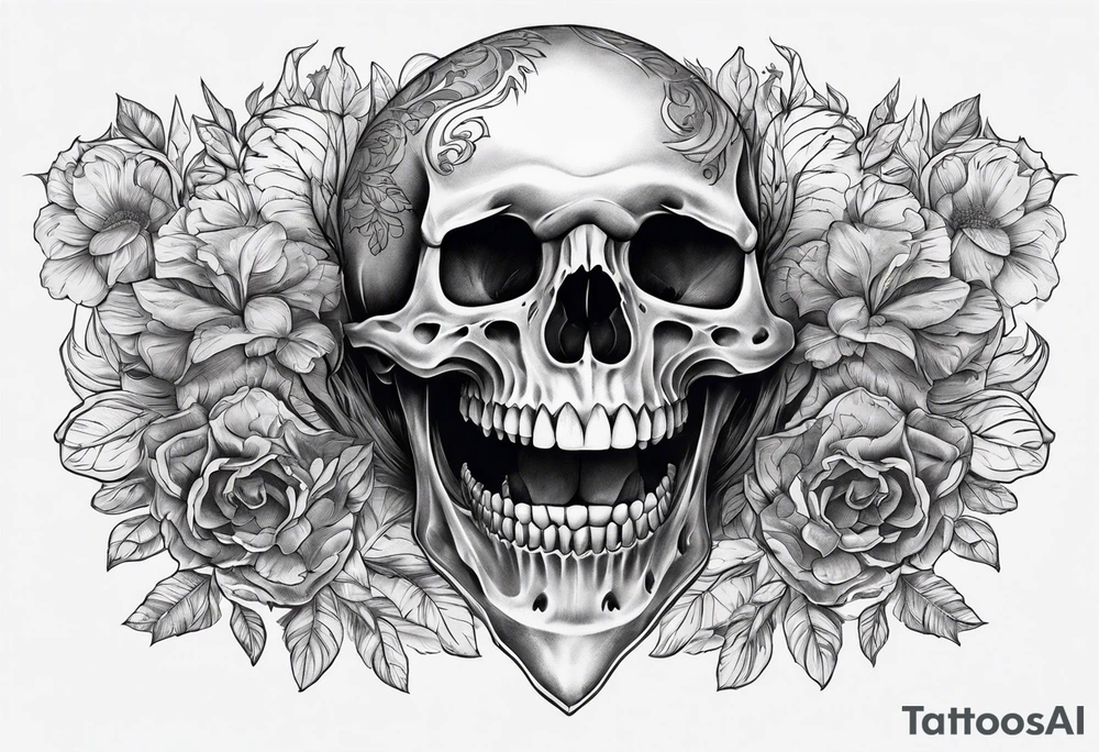 skeleton mouth for elbow tattoo idea