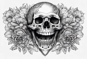 skeleton mouth for elbow tattoo idea