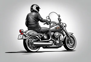 Motorcycle Rider with a puppy dog look tattoo idea