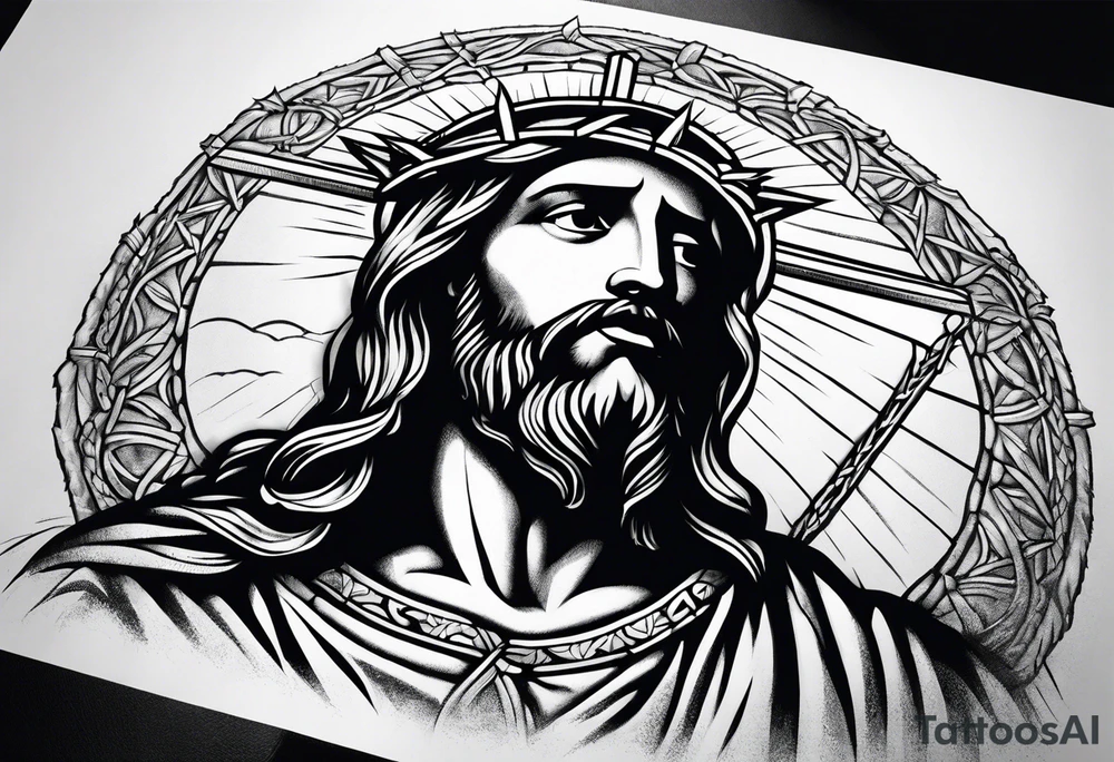 jesus nailed hand tattoo idea