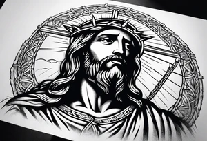 jesus nailed hand tattoo idea