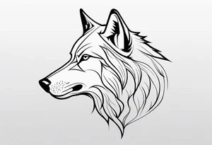 half left lone wolf face, lonely but wise tattoo idea