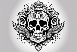 polka trash style tattoo that depicts hope and has lettering that says fuck cancer tattoo idea