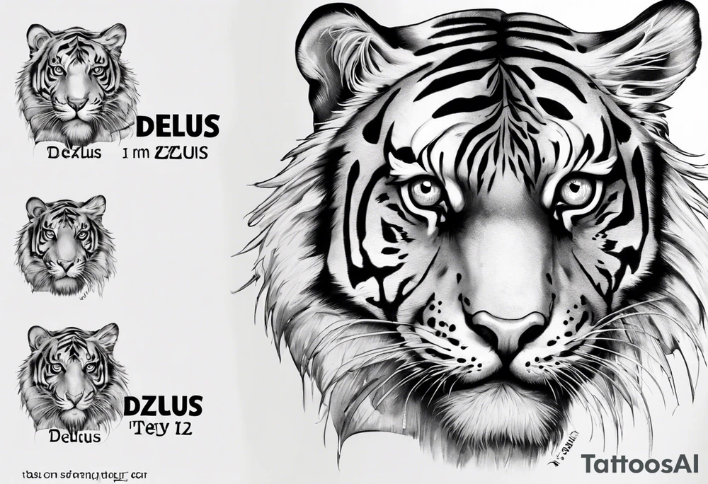 i want my last name ‘DEZIUS’ with a tiger 
i would like my last name to be the main image on my forearm tattoo idea